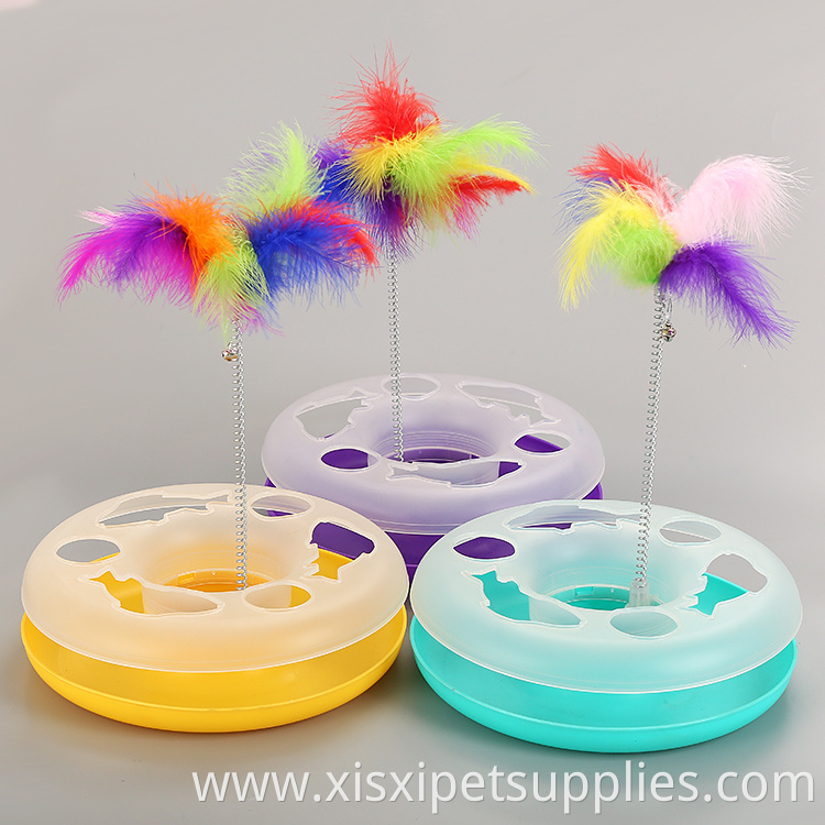 Amazing Cat Roller Toy Catch The feather and Track Exercise Ball Toy, Fun Interactive Cat Track Toys
